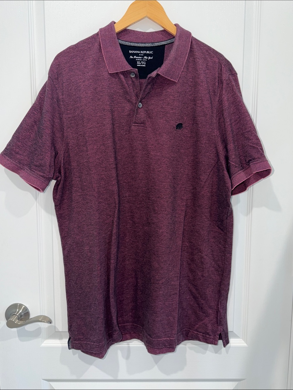 Banana Republic Men's Heathered Burgundy Polo size XLarge preppy business
Casual